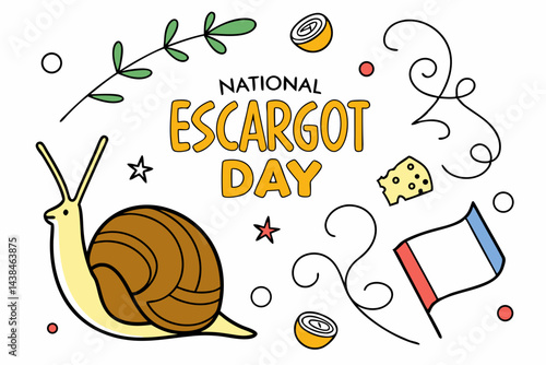NATIONAL ESCARGOT DAY vector illustration