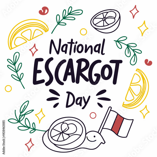 NATIONAL ESCARGOT DAY vector illustration