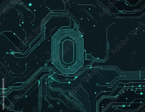 Futuristic Gaming Background with Abstract Circuit Board Pattern, Glowing Lines, and Geometric Shapes for High-Tech Website Design and Digital Wallpaper.