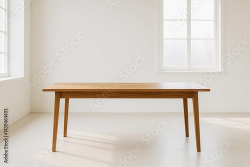 Modern Minimalist Table in Bright Room with Natural Light