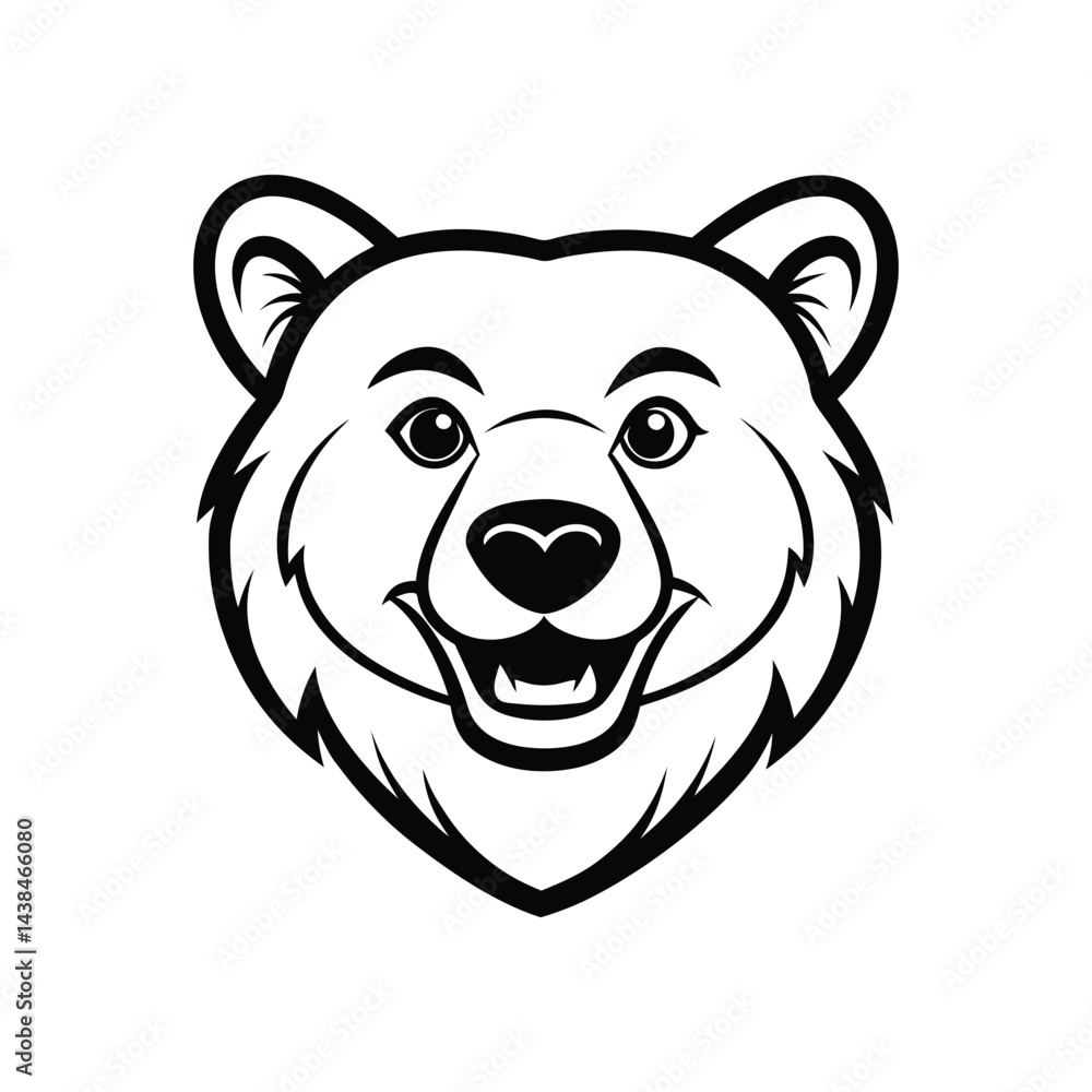 Majestic Grizzly Bear Head, Bold Wilderness Animal Emblem, Vintage Tattoo Style Wildlife Art for Logos, T-Shirts, Branding Majestic Grizzly Bear Head, Bold Wilderness Animal Emblem, Vintage Tattoo Style Wildlife Art for Logos, T-Shirts, Branding