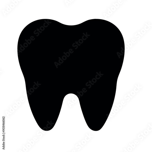 Isolated on white, a 3D human tooth vector icon represents dental health and care in medicine.