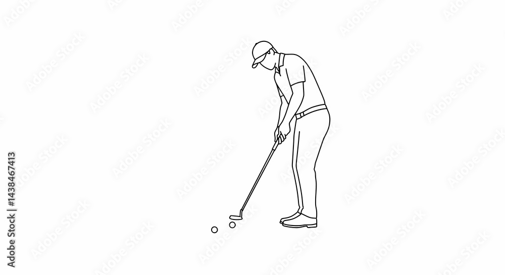 Obraz premium A Visual Ode to the Love of the Links: Exploring the Joys of Golf Through Artistic Lines