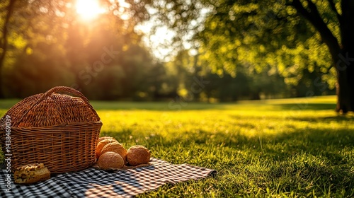 Obraz na płótnie Outdoor Picnic Basket Lunch w salonie