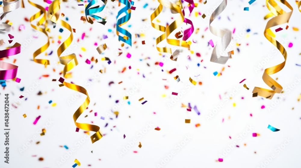 Fototapeta premium Celebration event with colorful confetti party atmosphere graphic design vibrant colors festive vibe