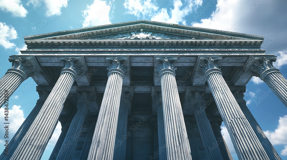 Naklejka premium Classic building with neoclassical columns and beautifully detailed design features high resolution picture