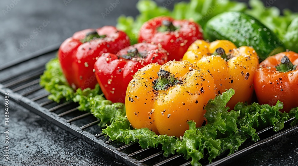 Colorful peppers ready for grilling