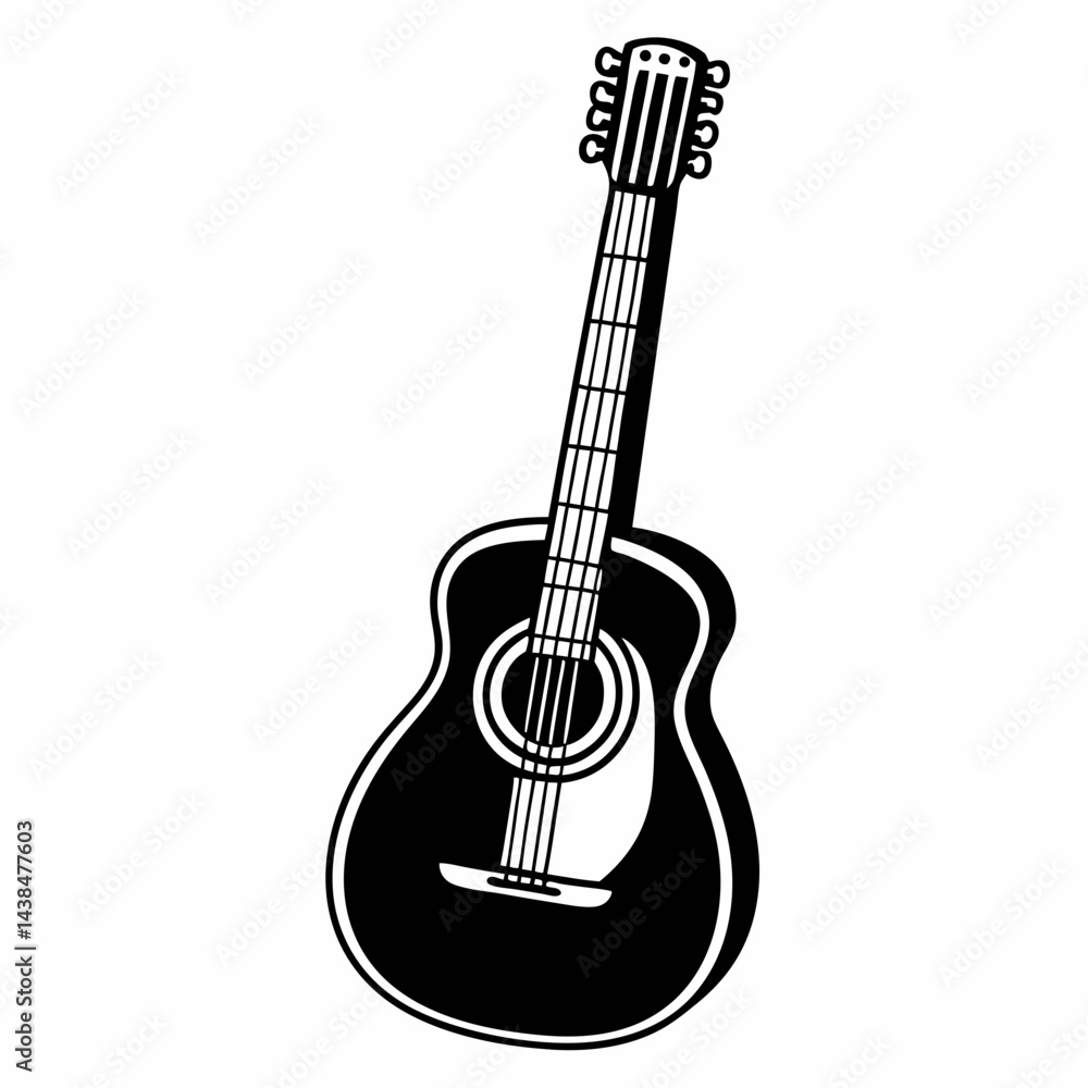 Obraz premium acoustic guitar vector illustration