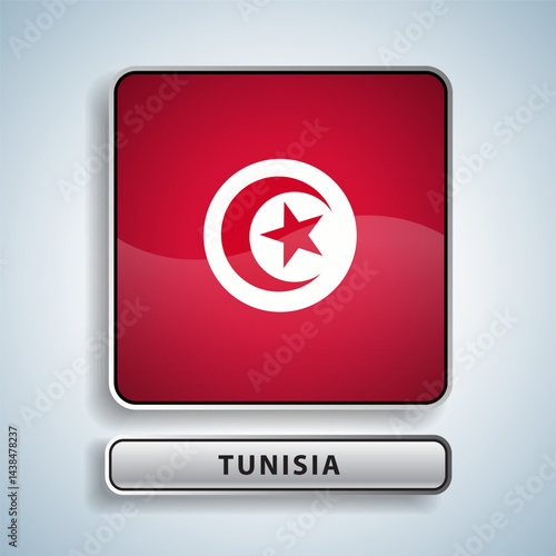 Tunisia flag square button Isolated on color gradient background. Exclusive Icon flag Free Download Tunisia flag square button Isolated on color gradient background. Exclusive Icon flag - GFXLoad