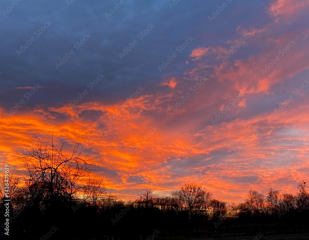 Obraz premium red sunset sky