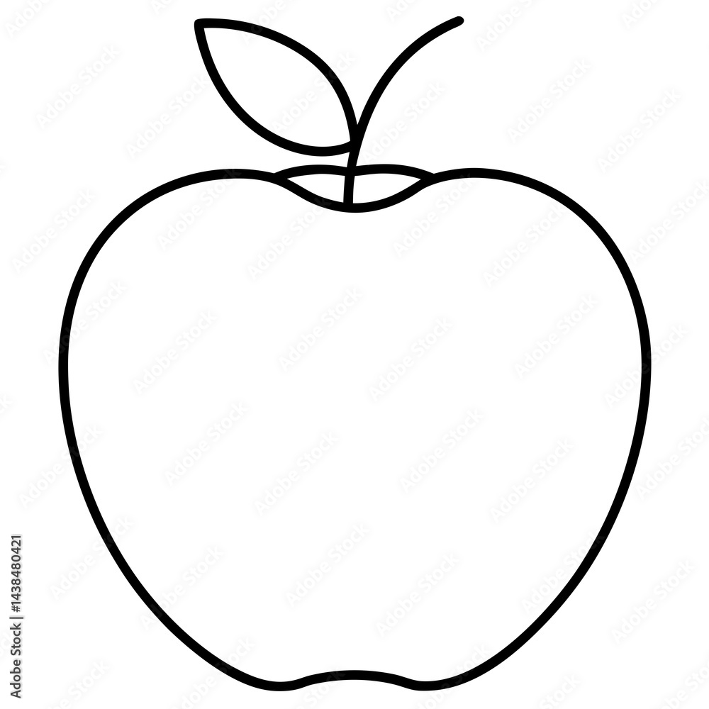 Food apple line art vector Food apple line art vector
