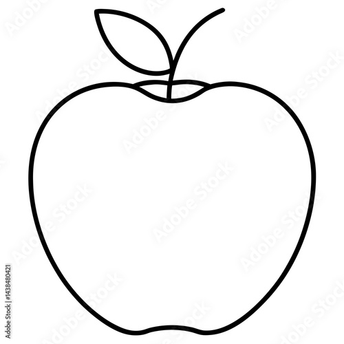 Food apple  line art vector 