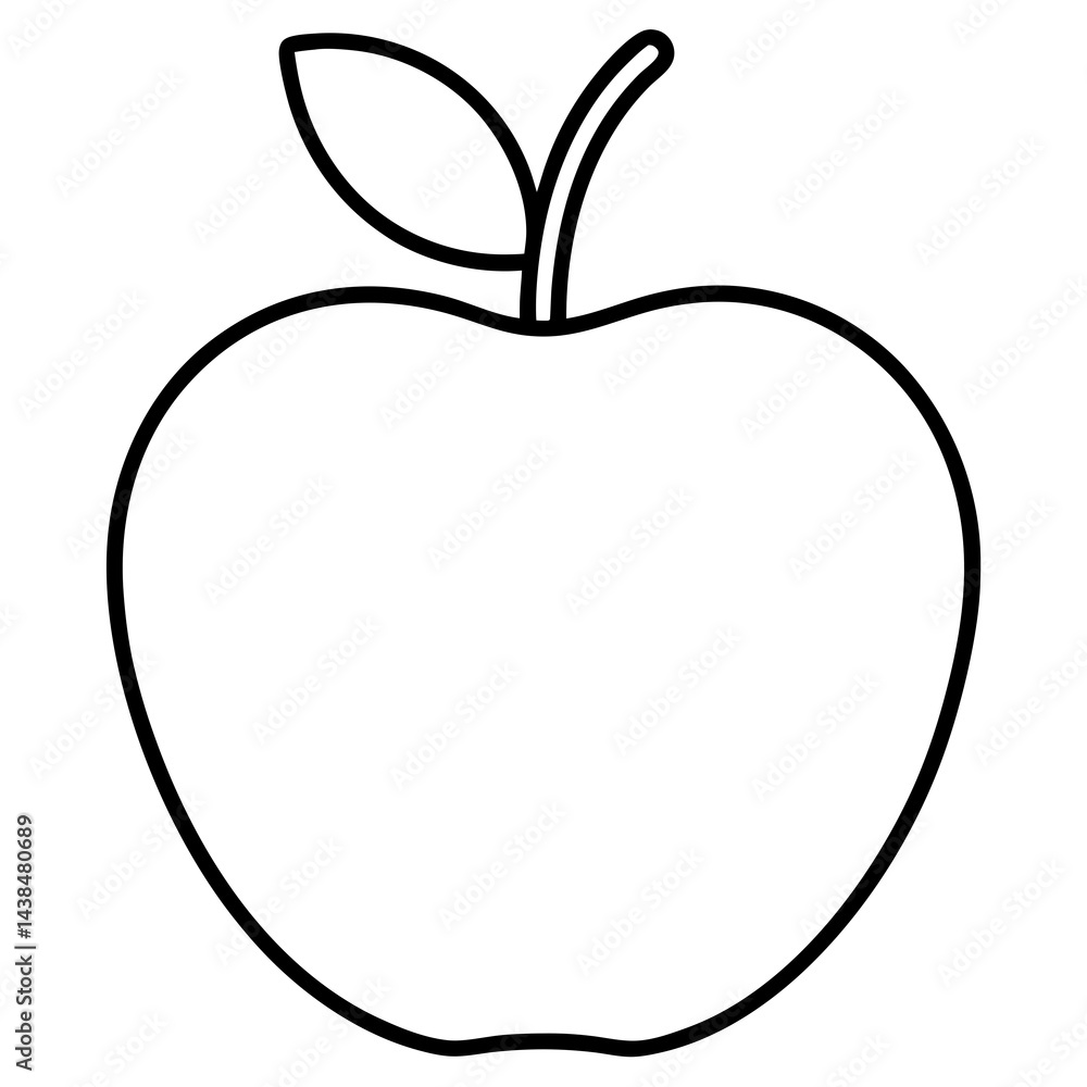 Food apple line art vector Food apple line art vector