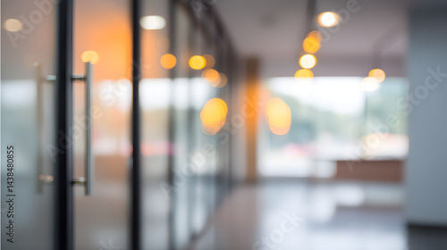 Wallpaper Mural Blurry office interior scene with soft light effects modern workspace business environment perspective Torontodigital.ca