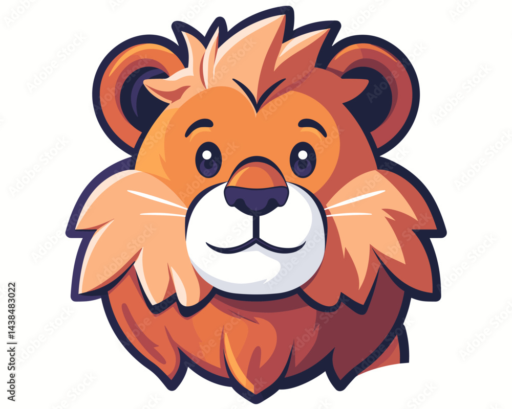 Fototapeta premium Cute lion character cartoon mascot vector illustration for your web site design