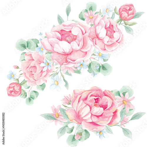 Wallpaper Mural Watercolor Peonies, Png clipart, Peony flowers clipart, Romantic, Spring floral clipart, Wedding invite card, Blush Peony, Pink Torontodigital.ca