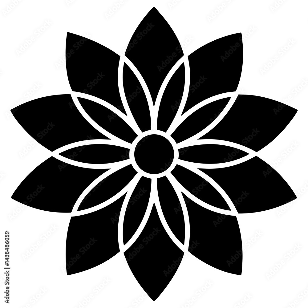 cosmos vector illustration of a flower silhouette on white background cosmos vector illustration of a flower silhouette on white background