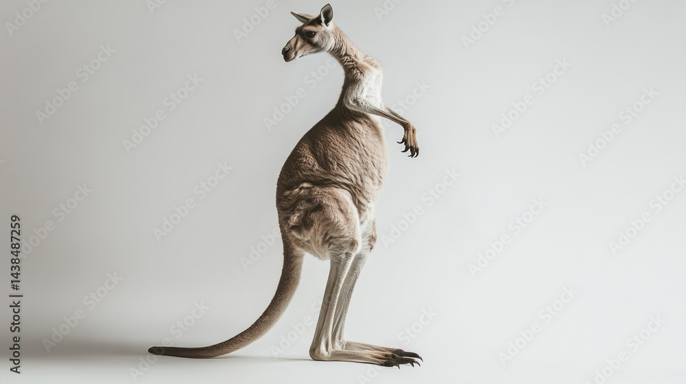 Obraz premium Kangaroo portrait against plain background