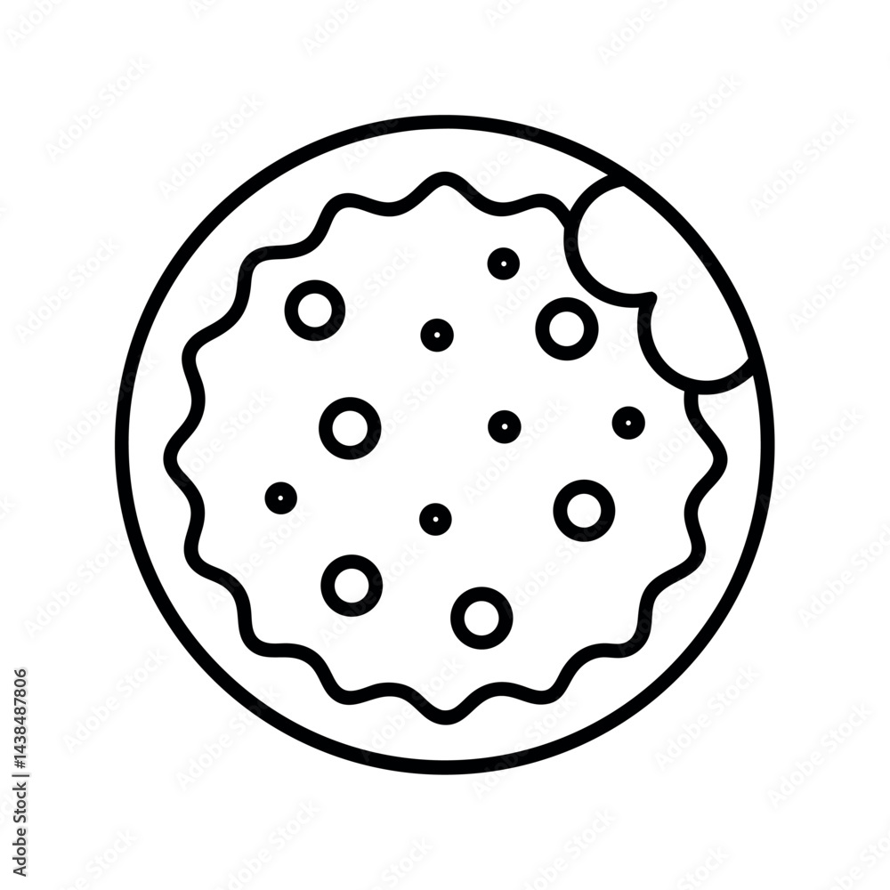outline of a cookie line art vector outline of a cookie line art vector
