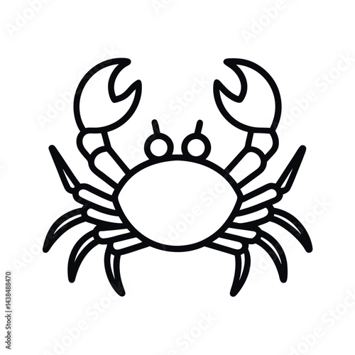 outline of a crab line art vector