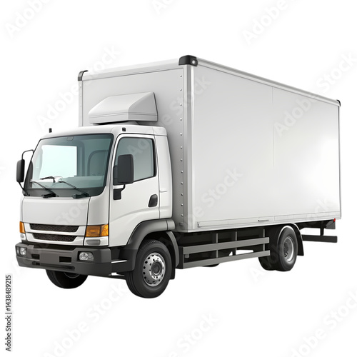 White Box Truck Delivery Truck Image isolated on transparent background