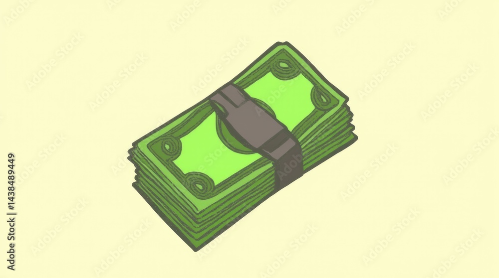 A Stacked Bundle of Cash Illustrating the Concept of Wealth and Financial Prosperity A Stacked Bundle of Cash Illustrating the Concept of Wealth and Financial Prosperity