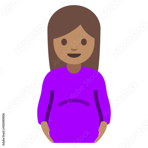 Pregnant Woman Clipart Illustration | Expectant Mother Isolated on White Background