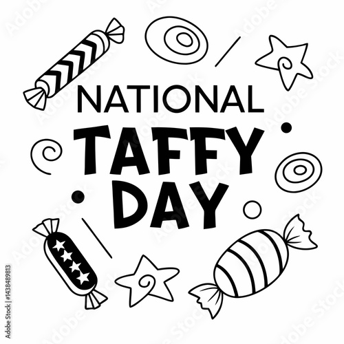 NATIONAL TAFFY DAY vector illustration