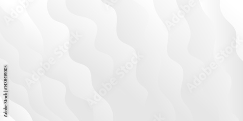 Abstract minimalistic white paper wave curve lines banner background design.
