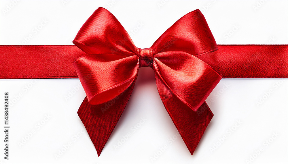 Fototapeta premium red bow isolated on white background
