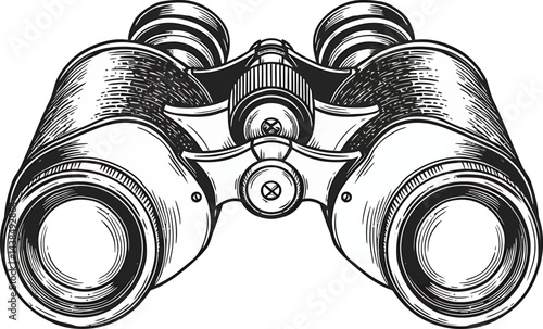 Black and White Vector Binoculars