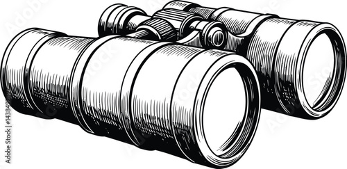 Black and White Vector Binoculars