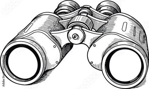 Black and White Vector Binoculars