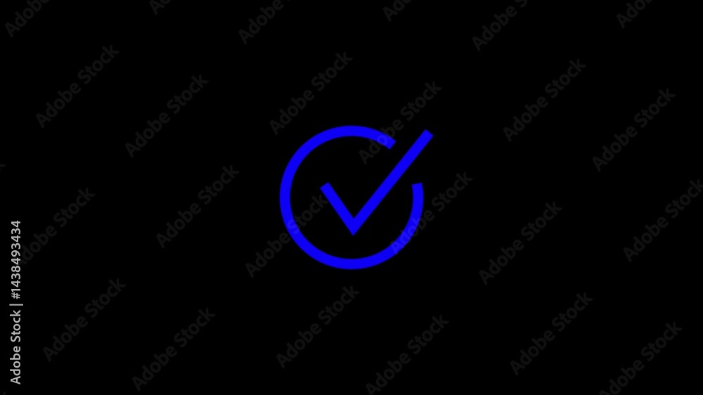 Glowing light Check mark icon and tick mark icon. Tick mark, yes, right icon animation. Glowing light Check mark icon and tick mark icon. Tick mark, yes, right icon animation.