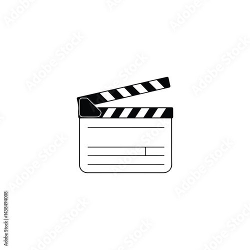 Movie clapperboard line icon vector on white background