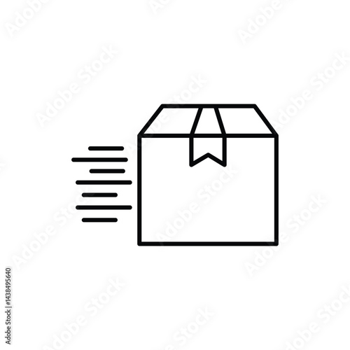 Fast shipping line icon vecto. fast delivery, quick delivery box line icon vector
