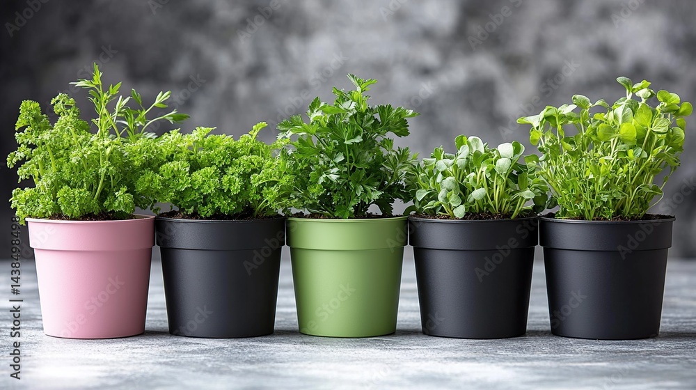 Fresh herbs in pots Fresh herbs in pots