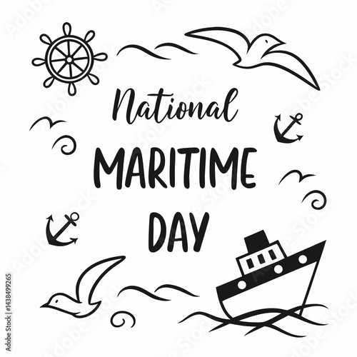NATIONAL MARITIME DAY vector illustration
