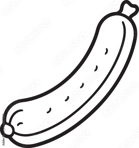 sausage line art, black outline, vector and illustration, coloring book page line art drawing