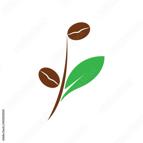 leaf and coffe icon vector illustration template design logo
