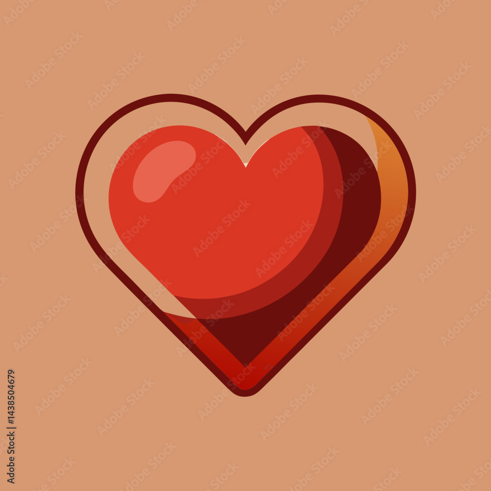 Abstract Red Heart Shape Design for Valentines Day