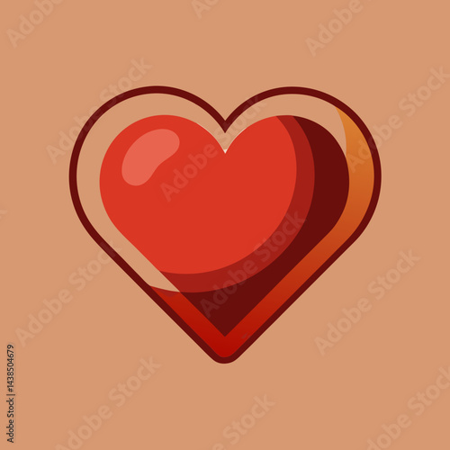 Abstract Red Heart Shape Design for Valentines Day