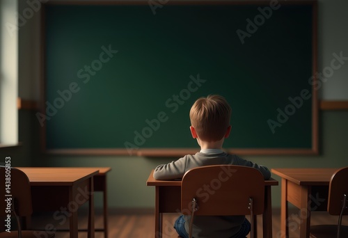 Boy Sitting in Classroom