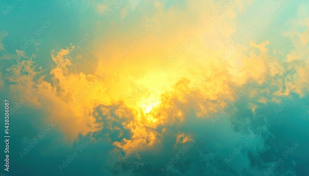 Fototapeta premium Golden sunrise over cloudy horizon nature photography ethereal atmosphere serene landscape inspirational viewpoint