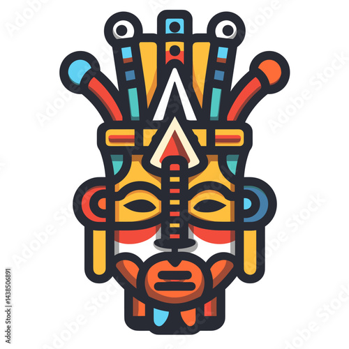 Colorful face of African American man, vector illustration