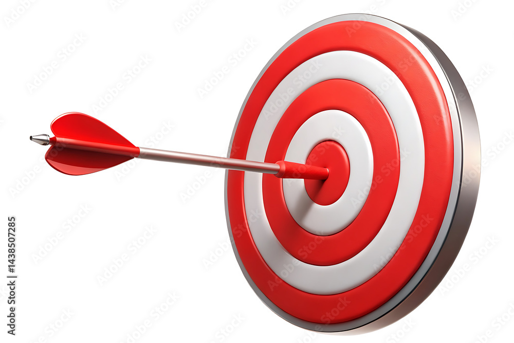 target with red arrow on a white background target with red arrow on a white background