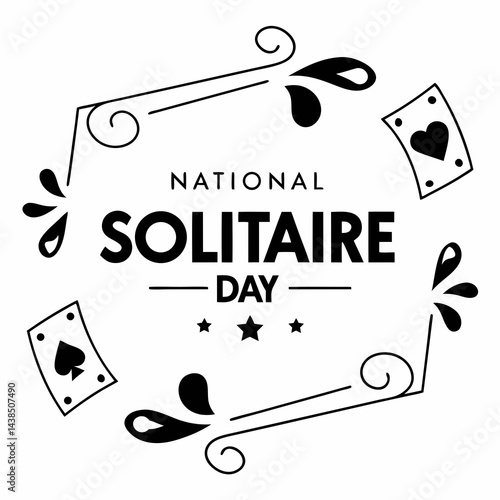 NATIONAL SOLITAIRE DAY vector illustration