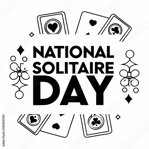 NATIONAL SOLITAIRE DAY vector illustration