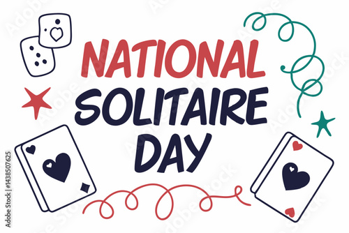 NATIONAL SOLITAIRE DAY vector illustration