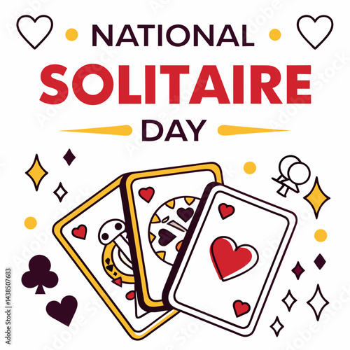 NATIONAL SOLITAIRE DAY vector illustration